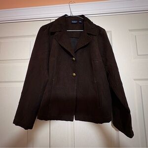 “Vintage” Gloria Vanderbilt Casuals Blazer, Lg Petite, Brown. Preowned.